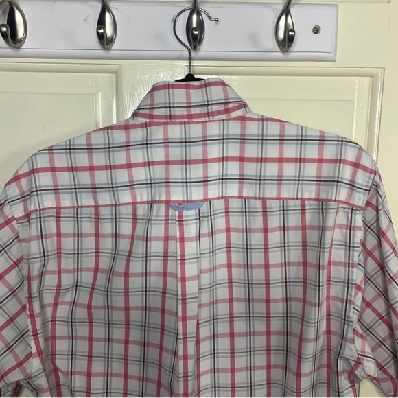 Barbour Men’s Size Medium The Sporting Shirt Short Sleeve Lightweight Plaid Blue - Picture 6 of 7
